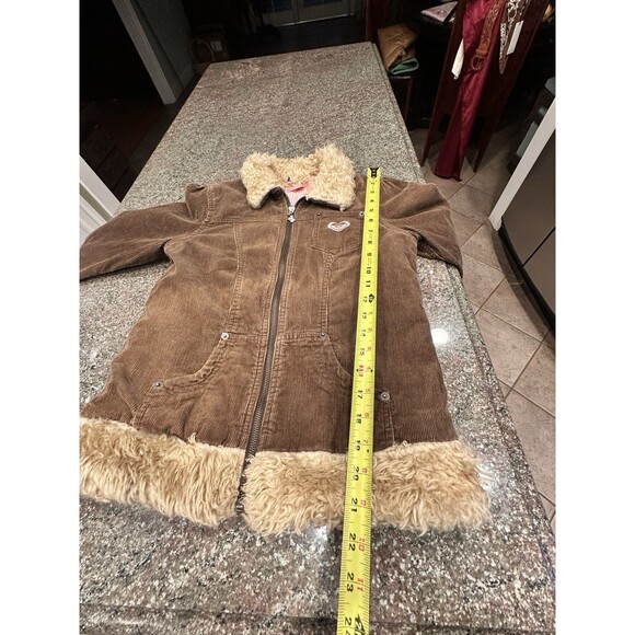 Vintage Roxy Cordoroy  Jacket Girls Large Sherpa Pea Coat Y2K clean good cond XL - Picture 11 of 11